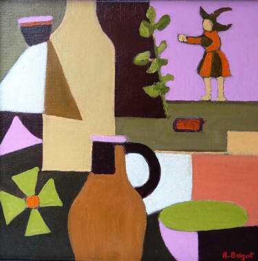 Peinture intitulée "abstrait 7" par Annie Bagot, Œuvre d'art originale, Huile Monté sur Carton