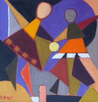 Peinture intitulée "abstrait 10" par Annie Bagot, Œuvre d'art originale, Huile Monté sur Autre panneau rigide