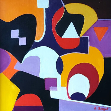 Pittura intitolato "abstrait 19" da Annie Bagot, Opera d'arte originale, Olio