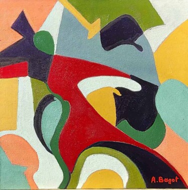 Pittura intitolato "abstrait 24" da Annie Bagot, Opera d'arte originale, Olio Montato su Cartone