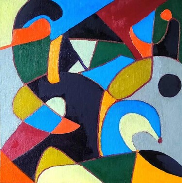 Peinture intitulée "abstrait 26" par Annie Bagot, Œuvre d'art originale, Huile Monté sur Carton