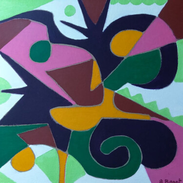 Peinture intitulée "abstrait 28" par Annie Bagot, Œuvre d'art originale, Huile Monté sur Carton