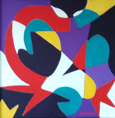 Peinture intitulée "abstrait 30" par Annie Bagot, Œuvre d'art originale, Huile Monté sur Carton