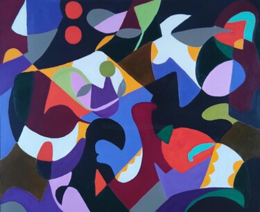 Peinture intitulée "abstrait 32" par Annie Bagot, Œuvre d'art originale, Huile