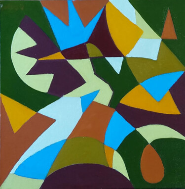 Pittura intitolato "abstrait 34" da Annie Bagot, Opera d'arte originale, Olio Montato su Cartone