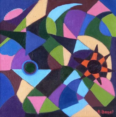 Painting titled "abstrait 39" by Annie Bagot, Original Artwork, Oil