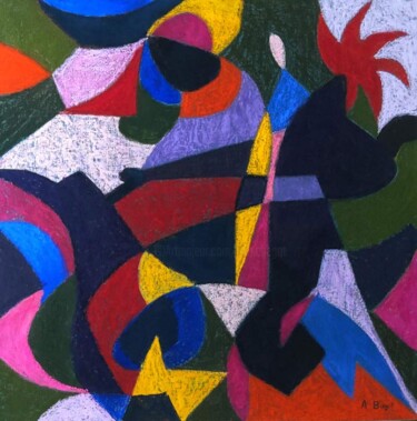 "abstrait 47" başlıklı Tablo Annie Bagot tarafından, Orijinal sanat, Pastel Ahşap panel üzerine monte edilmiş