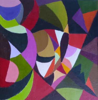 Pittura intitolato "abstrait 52" da Annie Bagot, Opera d'arte originale, Olio