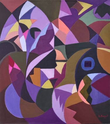 Peinture intitulée "abstrait 53" par Annie Bagot, Œuvre d'art originale, Huile Monté sur Panneau de bois
