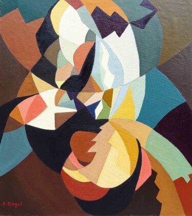 Peinture intitulée "abstrait 50" par Annie Bagot, Œuvre d'art originale, Huile Monté sur Autre panneau rigide
