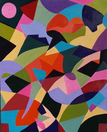 Peinture intitulée "abstrait 60" par Annie Bagot, Œuvre d'art originale, Huile Monté sur Autre panneau rigide