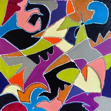 Картина под названием "abstrait 49" - Annie Bagot, Подлинное произведение искусства, Масло