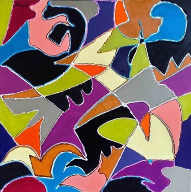 Painting titled "abstrait 49" by Annie Bagot, Original Artwork, Oil