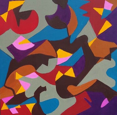 Pintura intitulada "abstrait 62" por Annie Bagot, Obras de arte originais, Óleo