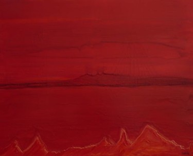 Painting titled "Eruption" by Annie Bibaut, Original Artwork, Oil