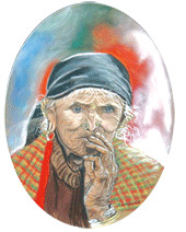 Peinture intitulée "La vielle femme" par A.Langagne.G, Œuvre d'art originale, Huile