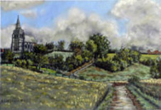 Peinture intitulée "La colline d'Helfaut" par A.Langagne.G, Œuvre d'art originale, Huile
