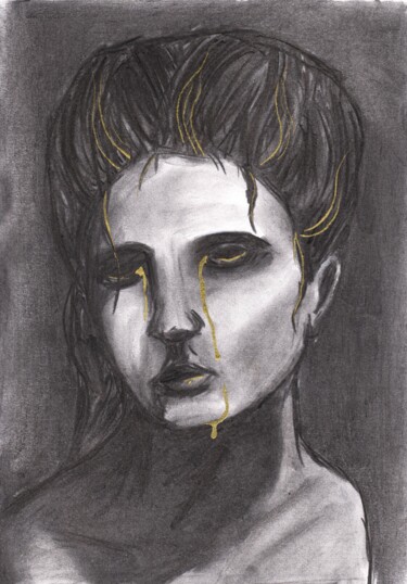 Dessin intitulée "La Clameur du Silen…" par Annita Luxon, Œuvre d'art originale, Fusain
