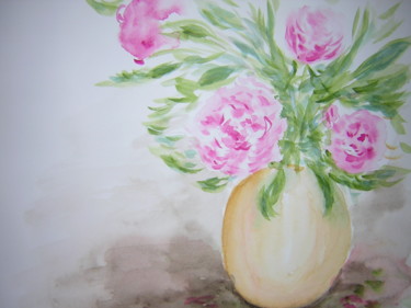 Painting titled "Bouquet de fleurs." by Annouchka Boudet Du Mottay, Original Artwork