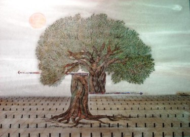 Peinture intitulée "le cimetiere des br…" par Abdelali Announi, Œuvre d'art originale