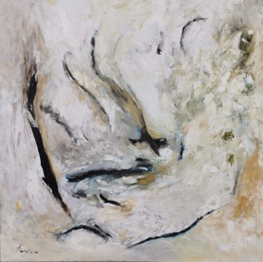 Painting titled "Dessin dans une gro…" by Anna Perjan, Original Artwork, Oil