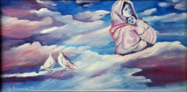 Pittura intitolato "COLOMBINE" da Annuccia Ghisi, Opera d'arte originale