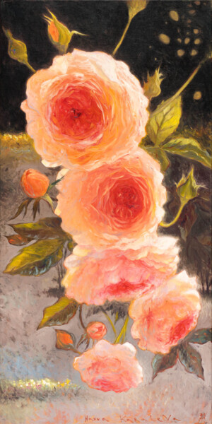 Painting titled "Pink mood" by Hanna Karaleva, Original Artwork, Oil
