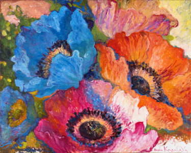 Painting titled "Floral inspiration" by Hanna Karaleva, Original Artwork, Oil