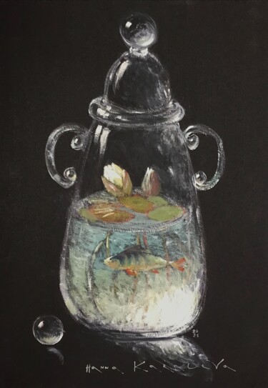 Dibujo titulada "Big fish" por Hanna Karaleva, Obra de arte original, Oleo