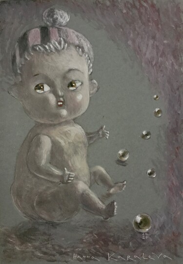 Drawing titled "Celluloid tears(2)" by Hanna Karaleva, Original Artwork, Oil