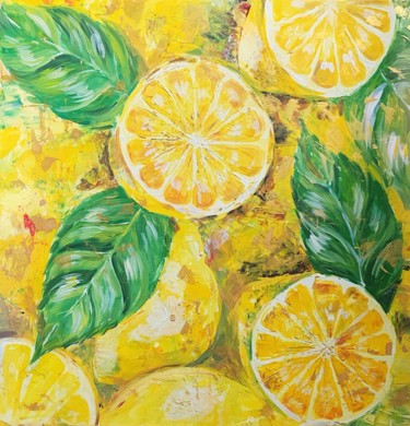 Painting titled "Lemons" by Insomnia Art, Original Artwork, Acrylic