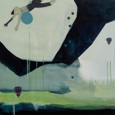Malerei mit dem Titel "Blue walk" von Anna Vliet, Original-Kunstwerk, Acryl Auf Keilrahmen aus Holz montiert