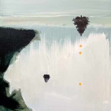 Malarstwo zatytułowany „Paysage blanc et ri…” autorstwa Anna Vliet, Oryginalna praca, Akryl Zamontowany na Drewniana rama no…
