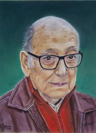 Peinture intitulée "vieil homme" par Anny Dournon, Œuvre d'art originale, Pastel