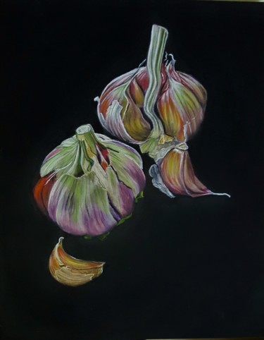 Painting titled "ail" by Anny Dournon, Original Artwork, Pastel