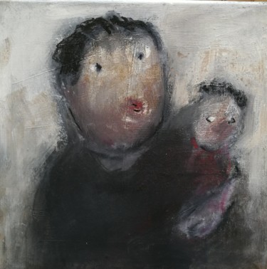 Painting titled "tendresse" by Anne Dromard, Original Artwork, Acrylic