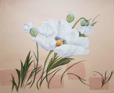 Peinture intitulée "Les pavots" par Anny Burtscher-Beaudoin, Œuvre d'art originale, Acrylique