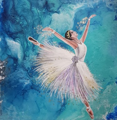Painting titled "Danseuse étoile" by Anny Burtscher-Beaudoin, Original Artwork, Acrylic