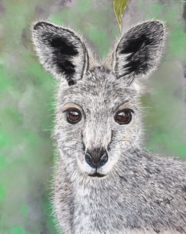 Pintura titulada "Le kangourou" por Anny Burtscher-Beaudoin, Obra de arte original, Pastel
