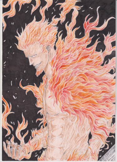 Drawing titled "THE FLAME" by Anolac Voravong, Original Artwork, Watercolor