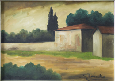 Painting titled "Cascina" by Anonimo, Original Artwork