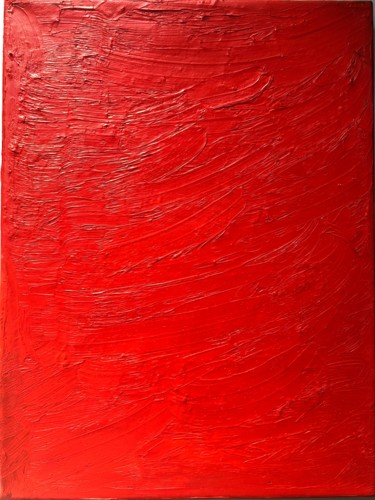 Painting titled "Light Red" by Ronda Berg, Original Artwork, Oil Mounted on Wood Stretcher frame