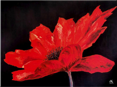 Painting titled "COQUELICOT" by Anouchk, Original Artwork, Acrylic Mounted on Wood Stretcher frame