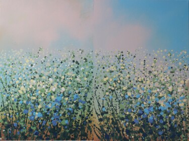 Painting titled "Dandelion flowering" by Anry Lys, Original Artwork, Acrylic