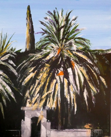 Painting titled "Palm bonanza" by Ans Van Der Linden, Original Artwork, Acrylic