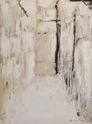 Painting titled "A play of white and…" by Ans Van Der Linden, Original Artwork, Acrylic