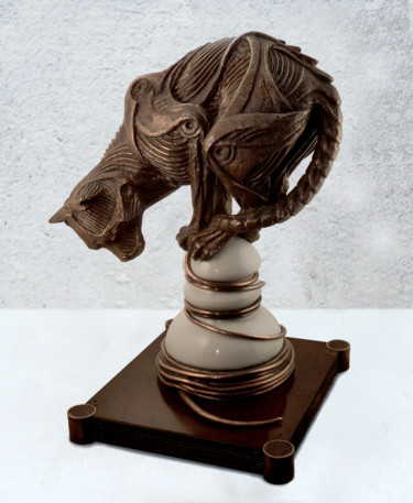 Sculptuur getiteld "ELECTRICAT" door Norbert Sarnecki, Origineel Kunstwerk, Metalen