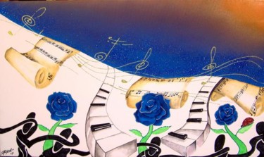 Painting titled "musica e note" by Ansavy, Original Artwork