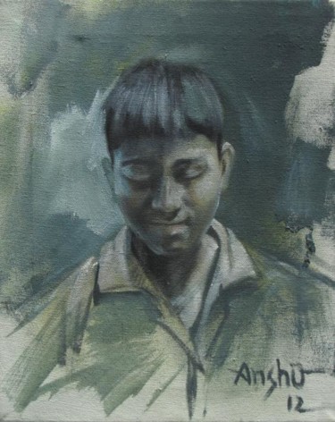 Painting titled "Smile" by Anshu Prithvi Kumar (Anshu), Original Artwork, Oil