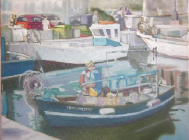 Peinture intitulée "port vendres 4" par Anska, Œuvre d'art originale, Huile